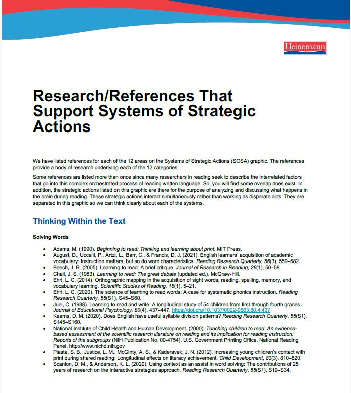 Research/References That Support Systems of Strategic Actions